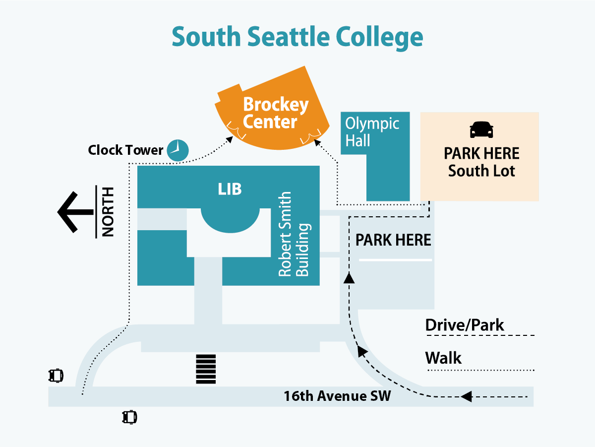 Map of South Seattle College Parking Lot Area