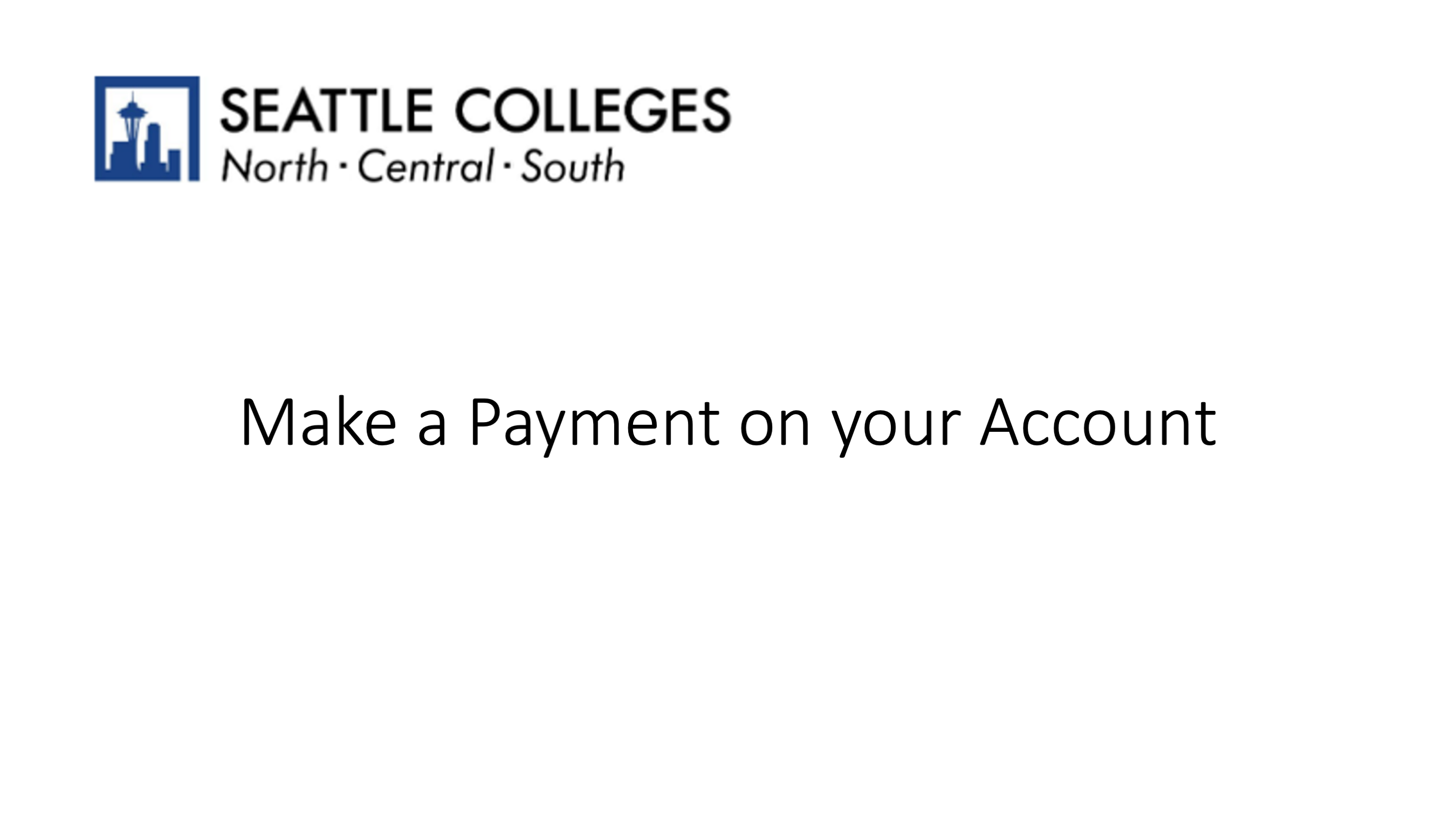 Make a Payment on your Account