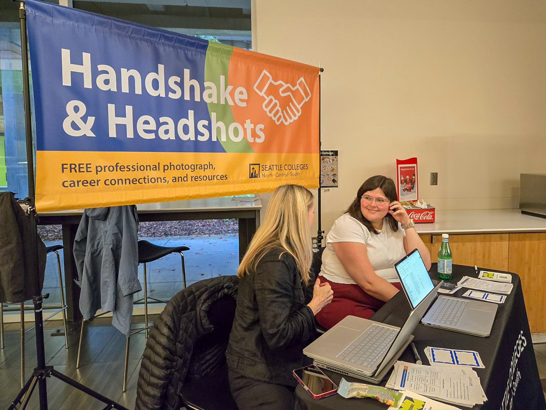 Handshake & Headshots photo at North Seattle College