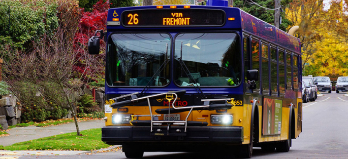 Metro bus heading to Fremont