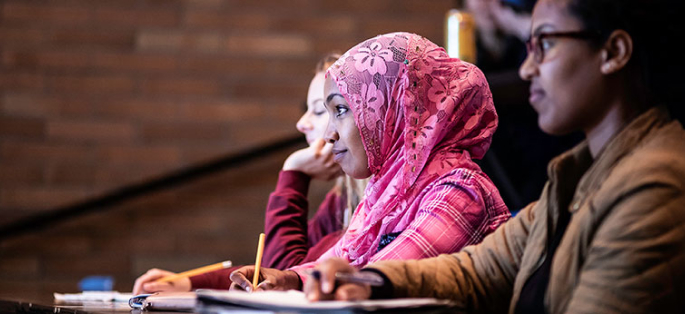 students sitting in lecture hall