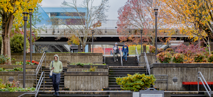 North students walking