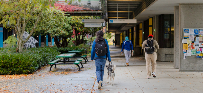 North Seattle students walking outside