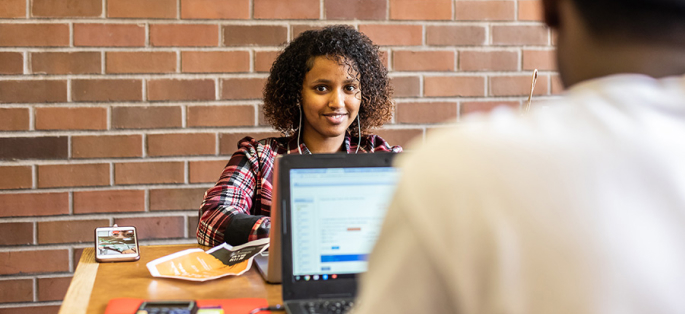 Seattle Central students study in communal area