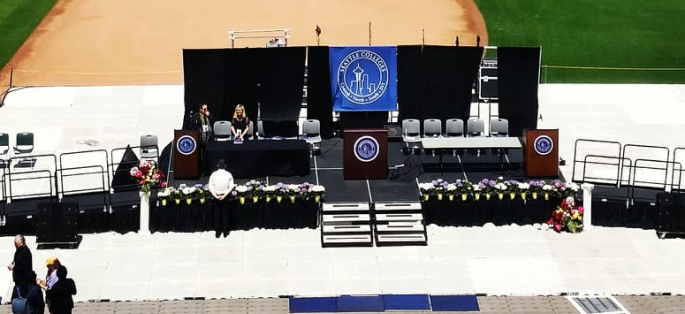 commencement stage at T-Mobile Park