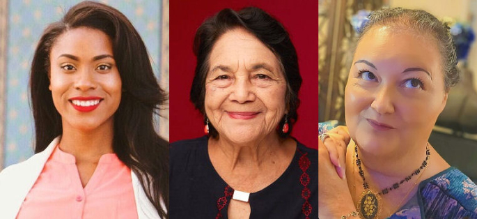 Speakers for Social Justice Week 2025, from left to right: Denea Joseph, Dolores Huerta, Patty Berne