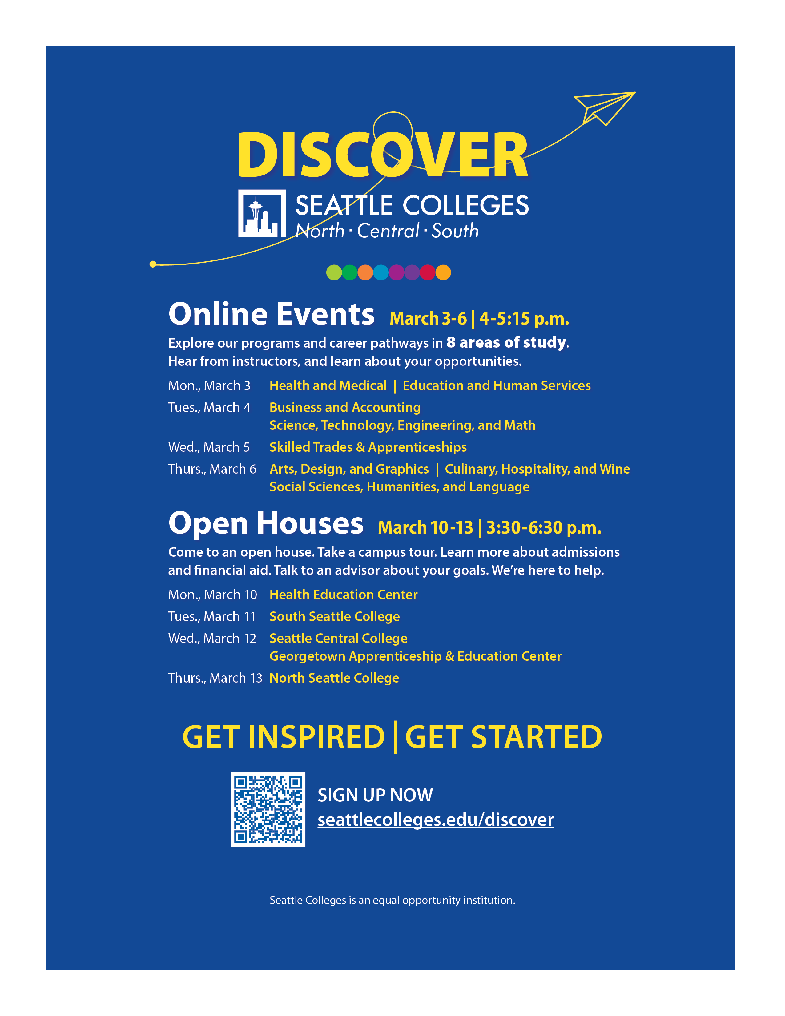 Discover Seattle Colleges online events and open houses