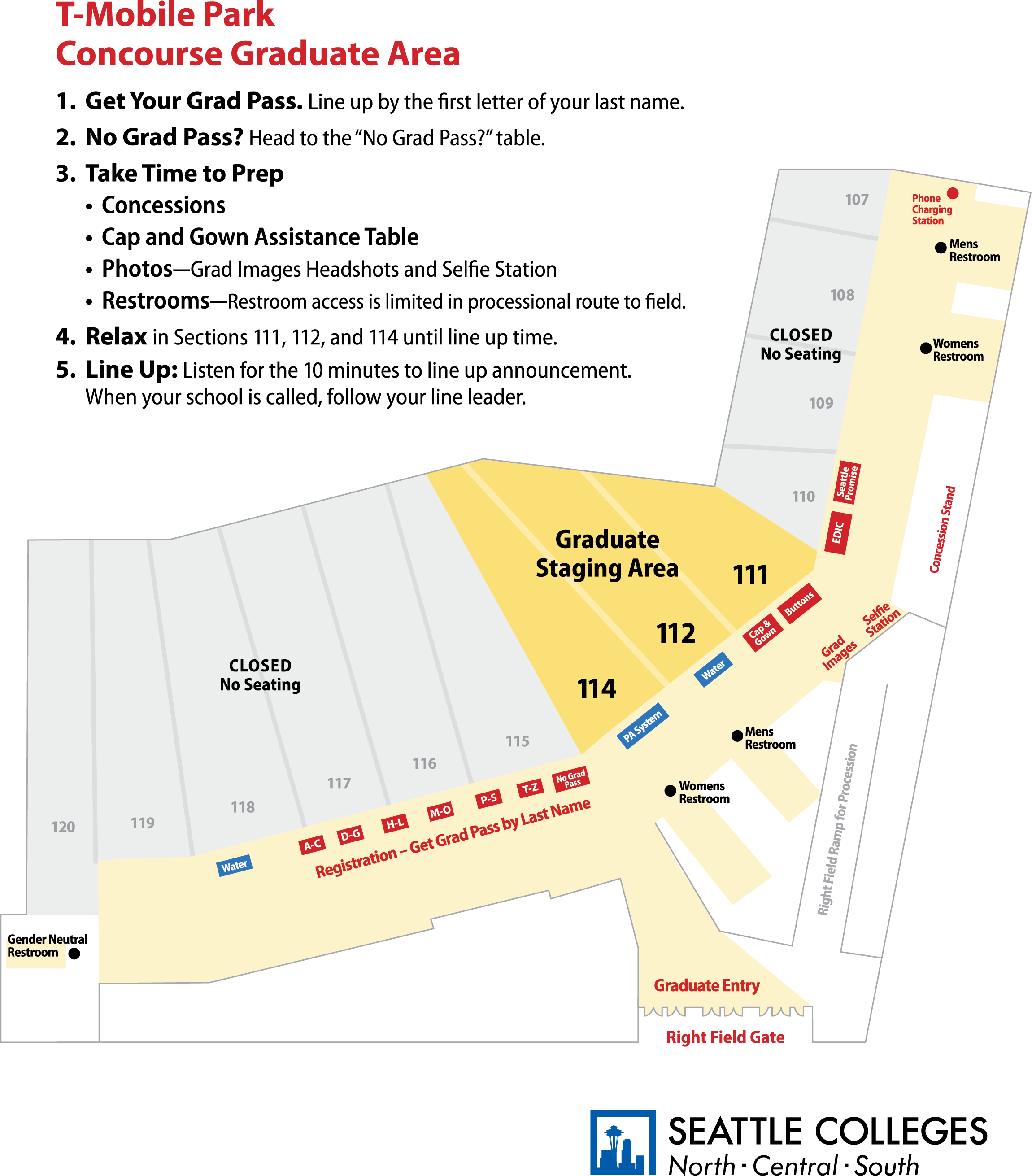 T-Mobile Park Concourse Grad Area Map