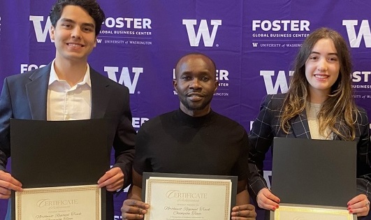 From left: NSC Associate in Business students - Matias Saenz, Vincent Orato, and Sarah Greenberg