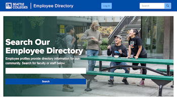 A screen capture of the Employee Directory Webpage, which features the text: Search Our Employee Directory
